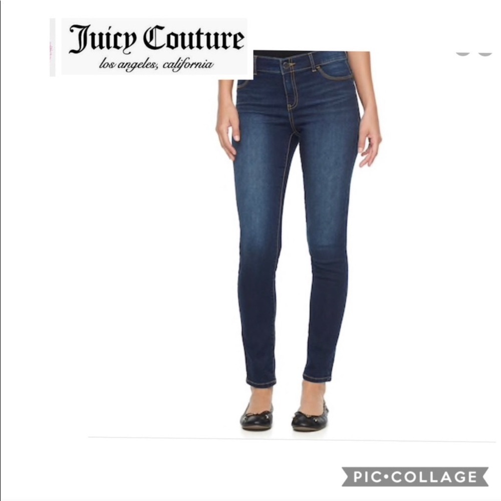 JUICY COUTURE Dark Wash Skinny Jeans Mid Rise Size 24